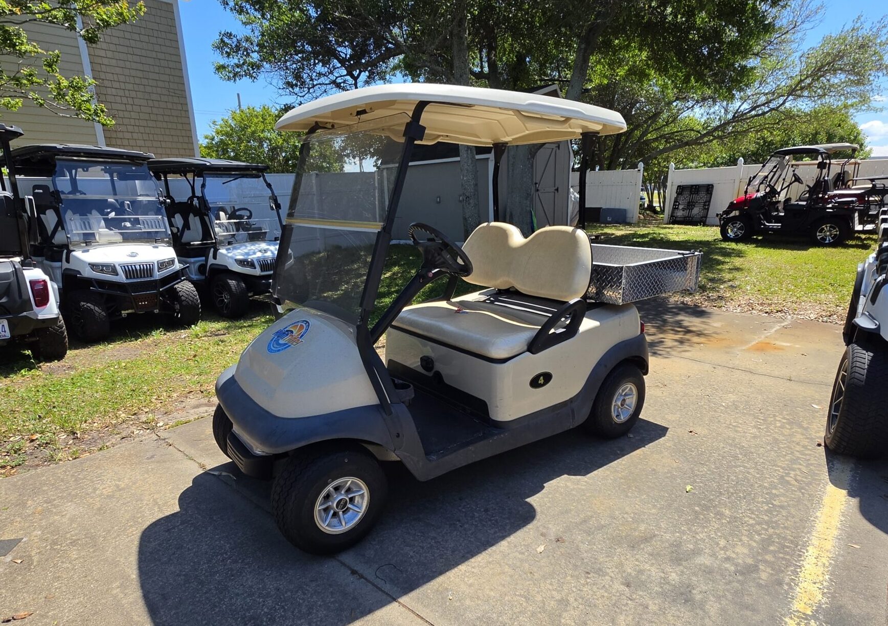 2007 Club Car Tan 2 Seater with Utility Bed